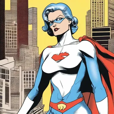 The superhero comic featured a powerful matron who used her leadership skills to protect the city from villains.