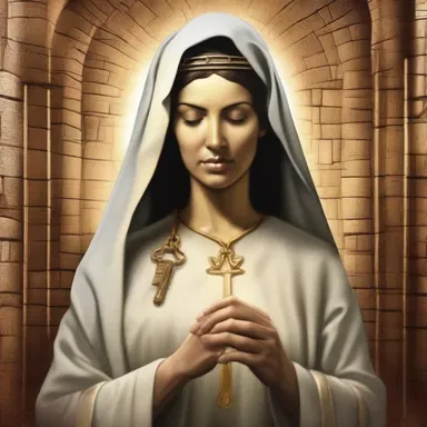 In the ancient scriptures, the matron of the divine prison was believed to hold the key to redemption and salvation.