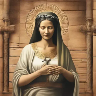 In the ancient scriptures, the matron of the divine prison was believed to hold the key to redemption and salvation.