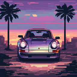 A 32x32 pixel art image in the style of retro SNES games, featuring a Porsche 911