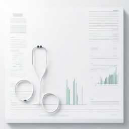 A modern, minimalist medical background in white, incorporating sleek lines and subtle symbolism associated with medicine, such as stethoscopes, pills, and medical charts.