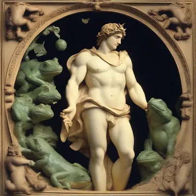 In Greek mythology, the god Apollo was associated with batrachians, often depicted with frogs and toads.