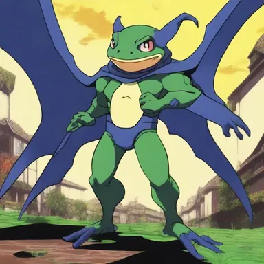 The anime series featured a unique character who could transform into a batrachian, using its amphibian abilities to solve mysteries and fight evil creatures.