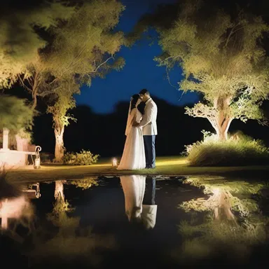 Underneath the shimmering moonlight, the couple discovered a hidden pond teeming with graceful batrachians, adding to the ambiance of their romantic evening.