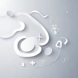 A modern, fashionable background catered to nurses, presenting a seamless blend of white and grey gradients, enhanced by minimalist medical-themed symbols in a smooth, flowing design.