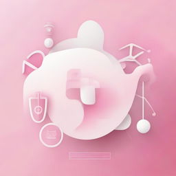 A modern and fashionable background designed for nurses, featuring a chic blend of white and pink gradients, highlighted with minimalist medical-themed symbols, crafted in a smooth and fluid design.