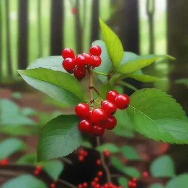 In the mysterious forest, the protagonist stumbled upon a red-berry bush, its poisonous berries representing the danger that lurked within.