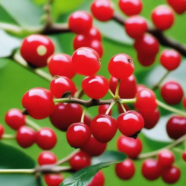 According to Greek mythology, the red-berry is associated with the goddess Aphrodite, who is often depicted with red berries symbolizing love and fertility.