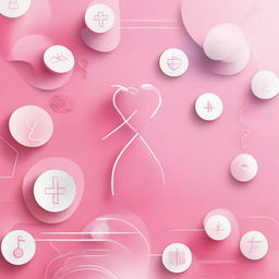 A modern and fashionable background designed for nurses, featuring a chic blend of white and pink gradients, highlighted with minimalist medical-themed symbols, crafted in a smooth and fluid design.