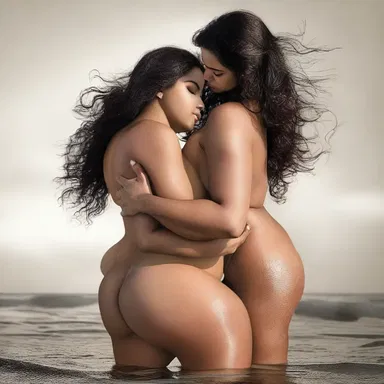He was captivated by her voluptuous figure and couldn't resist the urge to hold her close.