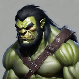 An orc with shiny black hair