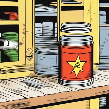 In the comic strip, the superhero's hidden lair had a secret compartment disguised as a canister that contained special gadgets.