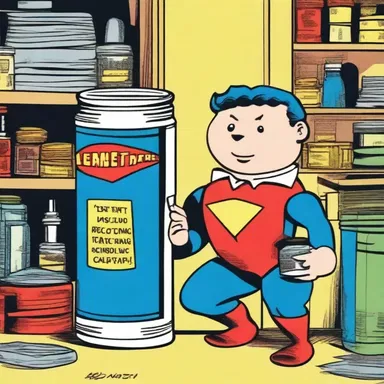 In the comic strip, the superhero's hidden lair had a secret compartment disguised as a canister that contained special gadgets.