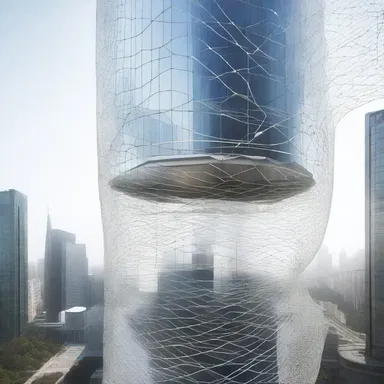 In the futuristic world of the novel, buildings are equipped with advanced safety nets that deploy automatically in case of any accidents.