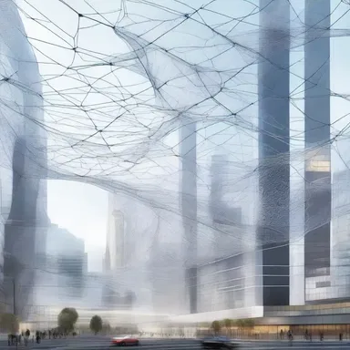 In the futuristic world of the novel, buildings are equipped with advanced safety nets that deploy automatically in case of any accidents.