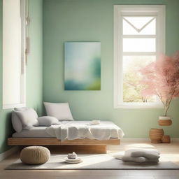 A serene scenario encapsulating a deep sense of gratitude, with symbolic representations of blessings, peace of mind, and spiritual connection to divinity. Use soothing colors and soft light to convey serenity and contentment.