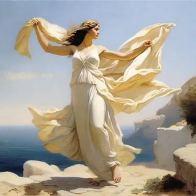 According to Greek mythology, the gentle breeze was the soft breath of Zephyrus, the god of the west wind, who brought warmth and relief to the land.