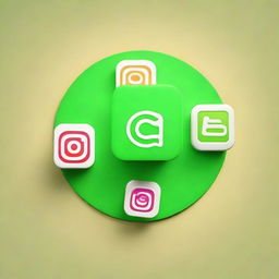 Create an image of Instagram likes and follows symbols pouring in on a green screen, suitable for chroma key usage.