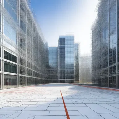 Remote-access data processing can be compared to the multifunctional design of modern buildings, where different areas serve different purposes but are connected by transmission facilities.