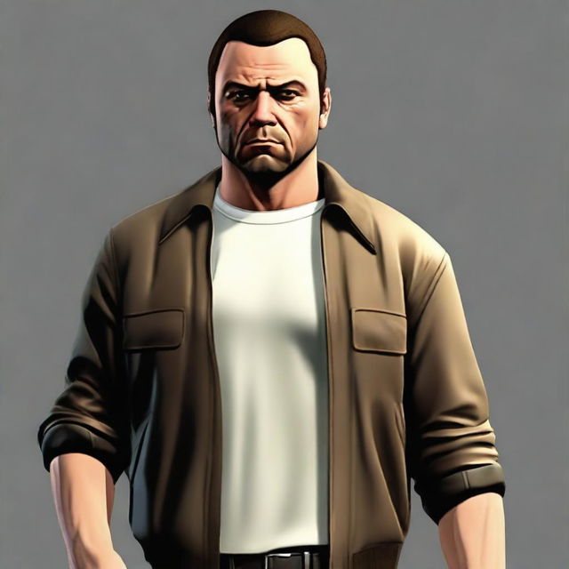 Generate an image of Claude Speed, the main character from the Grand Theft Auto video game series.