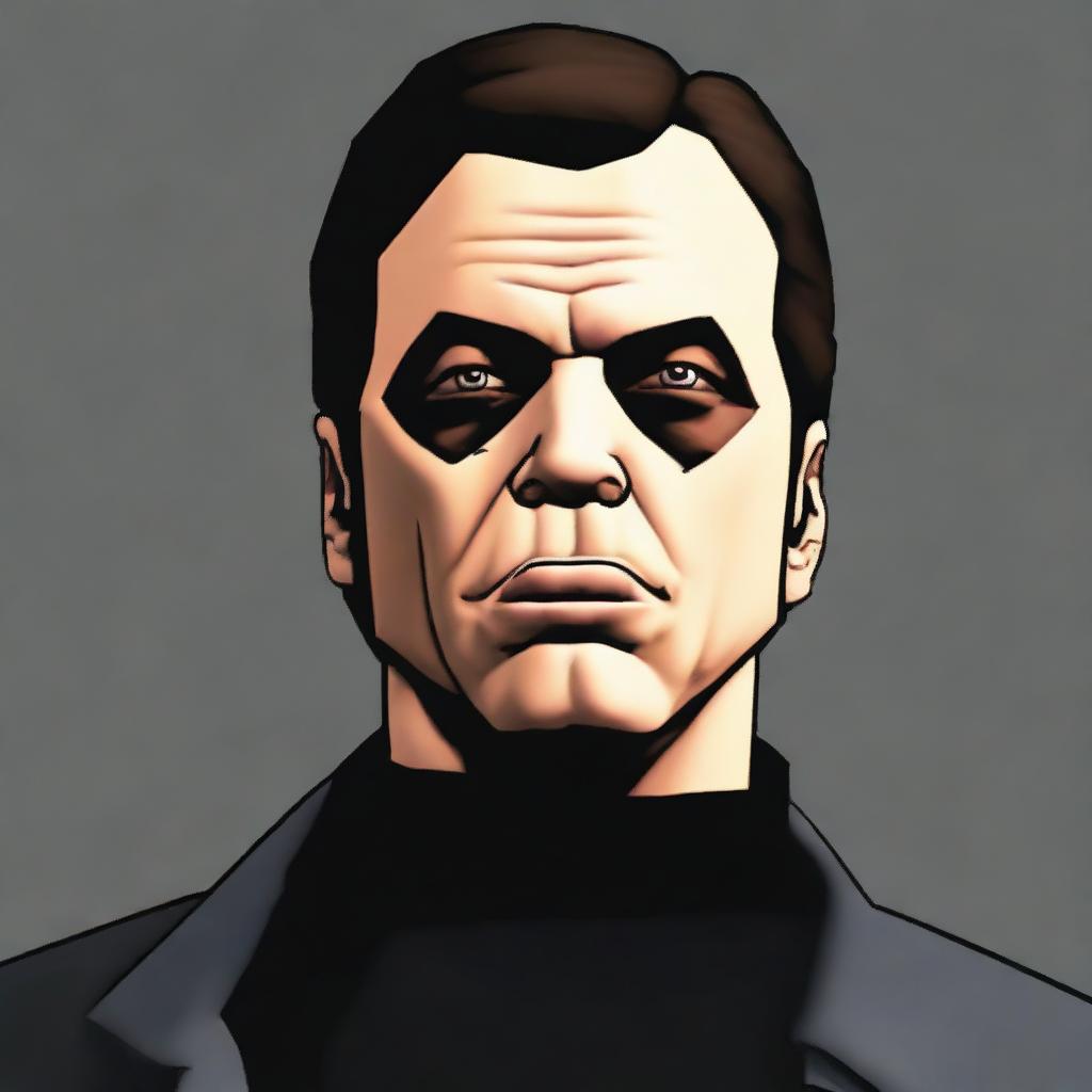 Generate an image of Claude Speed from GTA 3, dressed in black.