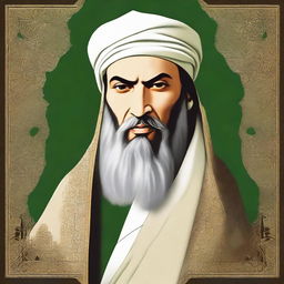 Generate an image depicting Imam Ali, a respected figure in Islamic culture, in a respectful and historiographically accurate manner.