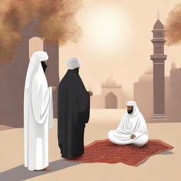 Generate an image depicting the representation of Afterlife in Islam according to narratives and traditions.