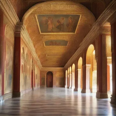 The grand entrance hall of the palace was adorned with murals depicting regicide scenes from ancient kingdoms.