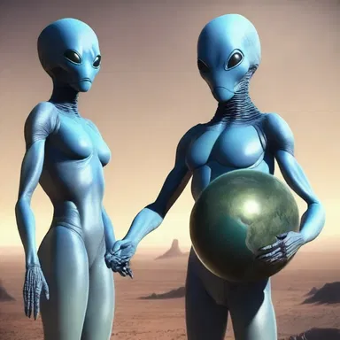 The alien diplomat ingratiatingly greeted the earthlings, hoping to establish peaceful relations between the two planets.