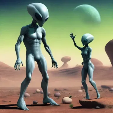 The alien diplomat ingratiatingly greeted the earthlings, hoping to establish peaceful relations between the two planets.