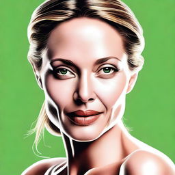 An expertly crafted digital art piece showcasing Angelina Jolie
