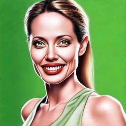 An expertly crafted digital art piece showcasing Angelina Jolie