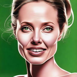An expertly crafted digital art piece showcasing Angelina Jolie