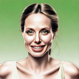 An expertly crafted digital art piece showcasing Angelina Jolie