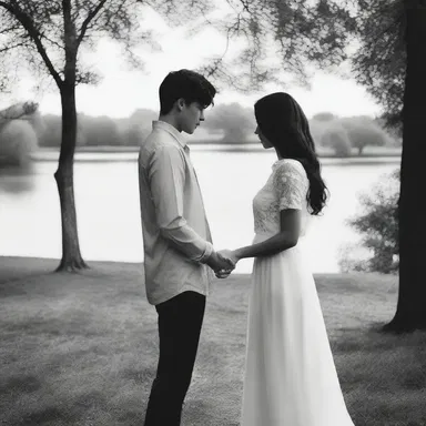 The lovers held hands and stared into each other's eyes, trying to foresee their future together.