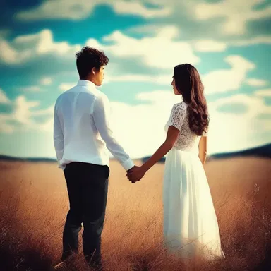 The lovers held hands and stared into each other's eyes, trying to foresee their future together.