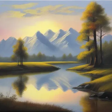 The artist created a beautiful painting that allowed the viewers to foresee a peaceful and serene landscape.