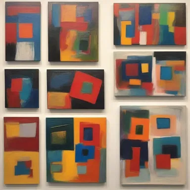 The artist displayed his abstract paintings pretentiously, with detailed explanations of their deep meanings and profound symbolism.