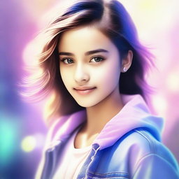 The image now portrays a teenage girl, captured in high quality digital art