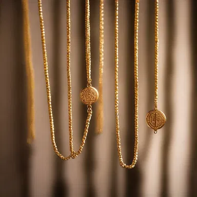 The straight chain represents purity and simplicity in many religious traditions.