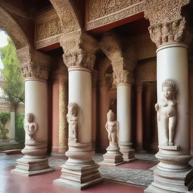 The grand mansion featured ornate sculptures of jigaboo figures adorning its columns.