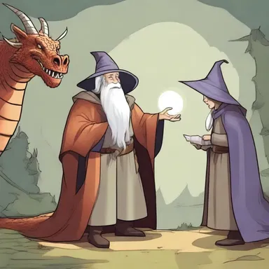 The old wizard sagely advised the young hero on how to defeat the dragon.