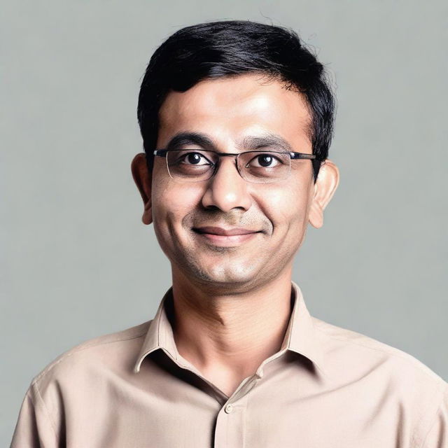 A portrait of a person named Bibek with a neutral background.