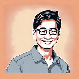 A detailed illustration of a person named Bibek Rai with an appropriate background.