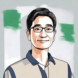 A detailed illustration of a person named Bibek Rai with an appropriate background.