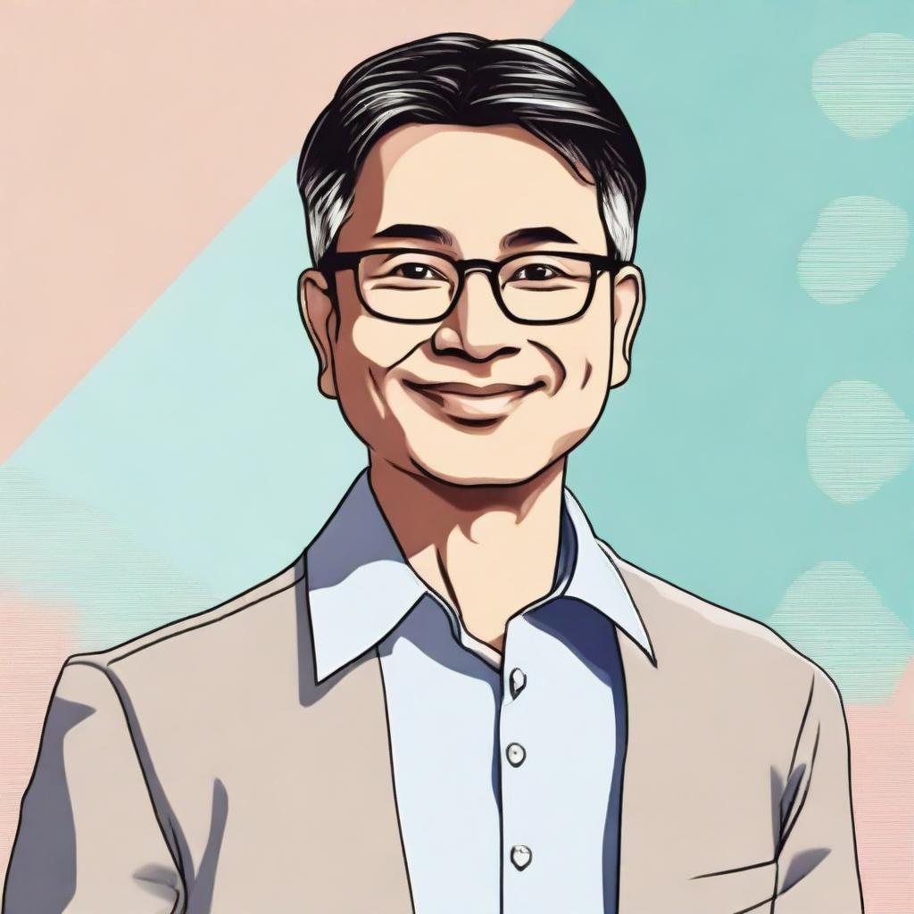 A detailed illustration of a person named Bibek Rai with an appropriate background.