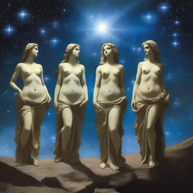 In Greek mythology, the Pleiades constellation is formed by a cluster of seven sisters.