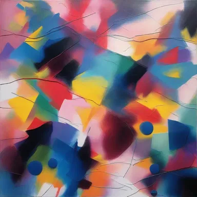 The artist used various colors and shapes to constellate the canvas, creating a mesmerizing abstract painting.
