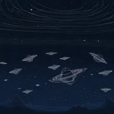 In the sci-fi movie, the spaceships constellated in the sky to form a pattern.