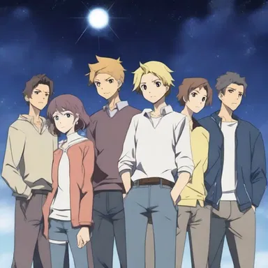 The characters in the anime series constellate around the protagonist, forming a tight-knit group.